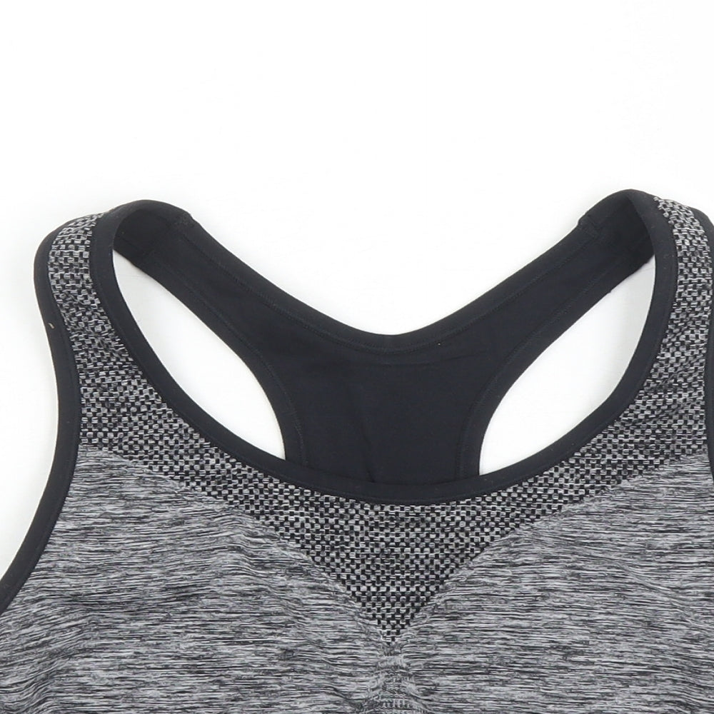 Marks and Spencer Womens Grey Polyamide Cropped Tank Size XL Round Neck Pullover - Built In Support