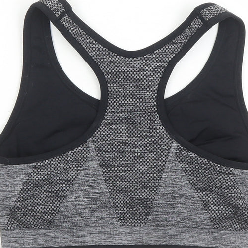 Marks and Spencer Womens Grey Polyamide Cropped Tank Size XL Round Neck Pullover - Built In Support
