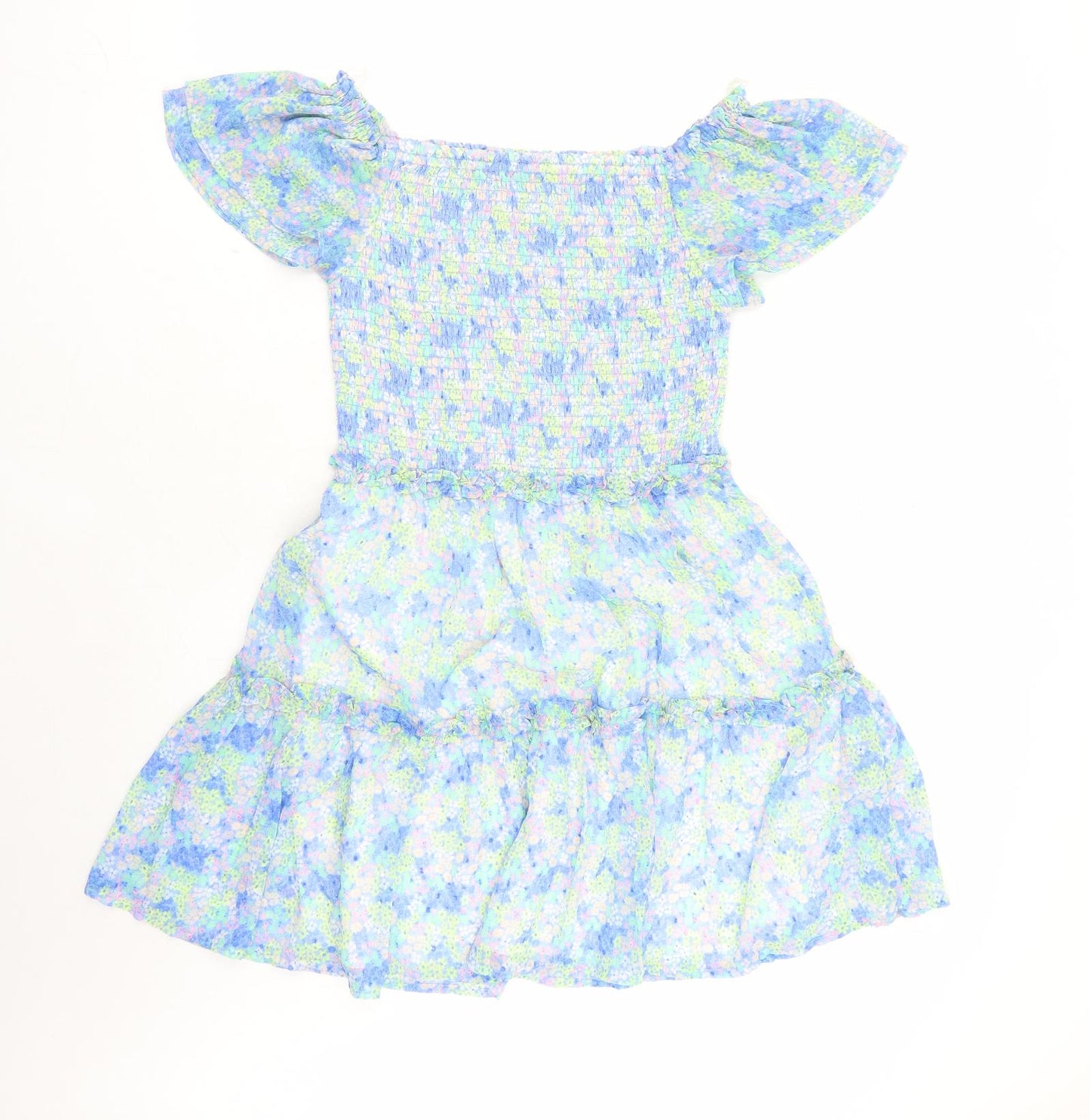 Marks and Spencer Girls Multicoloured Floral Polyester Trapeze & Swing Size 14-15 Years Boat Neck Pullover