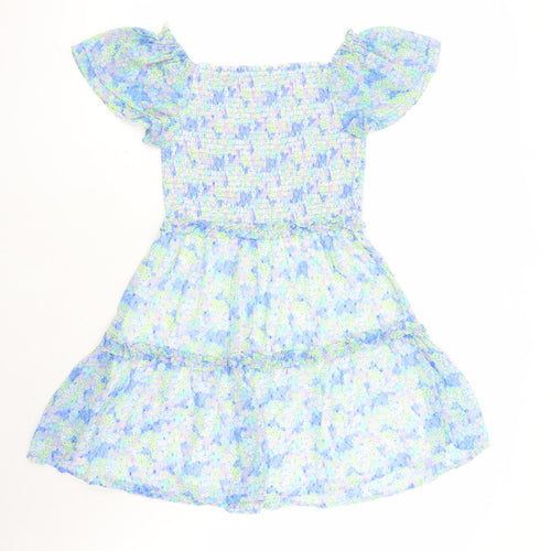 Marks and Spencer Girls Multicoloured Floral Polyester Trapeze & Swing Size 14-15 Years Boat Neck Pullover