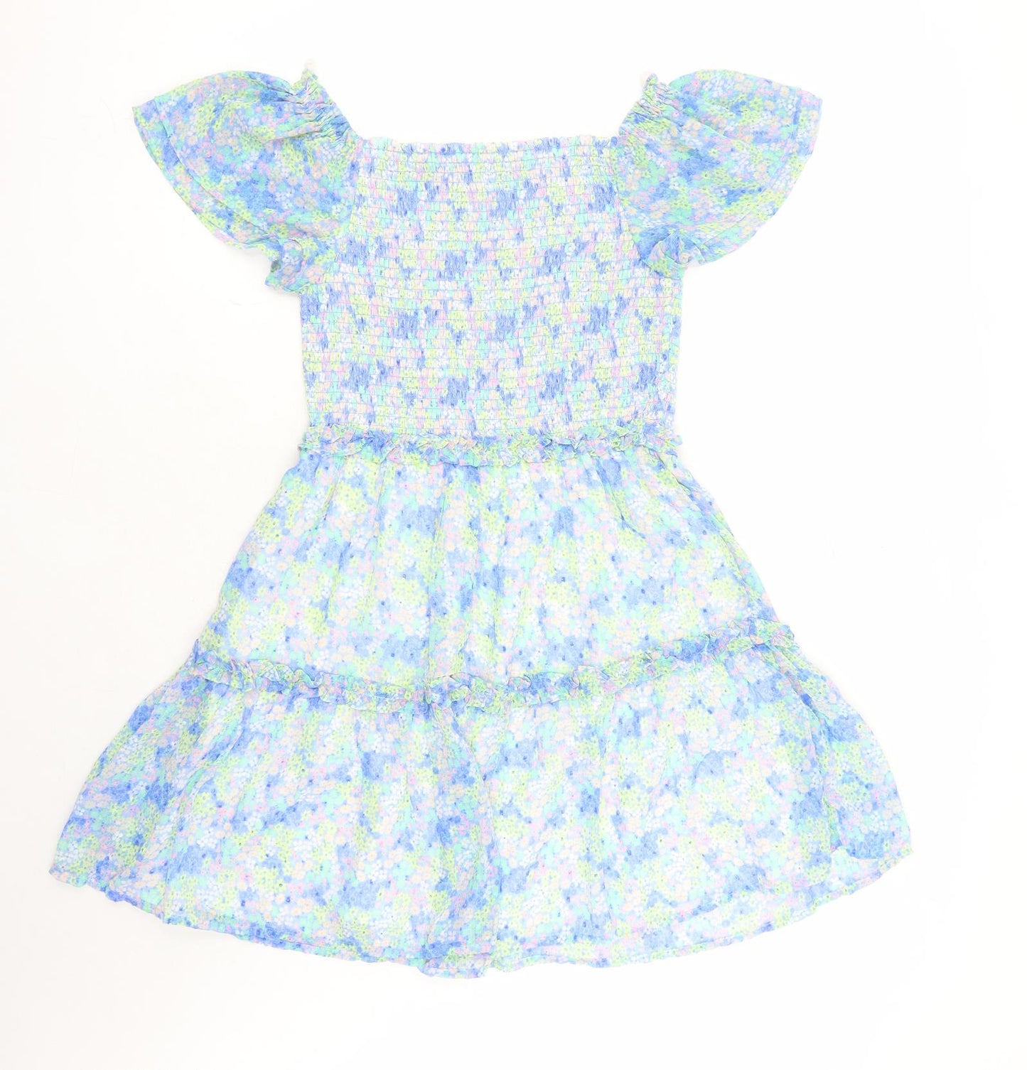 Marks and Spencer Girls Multicoloured Floral Polyester Trapeze & Swing Size 14-15 Years Boat Neck Pullover