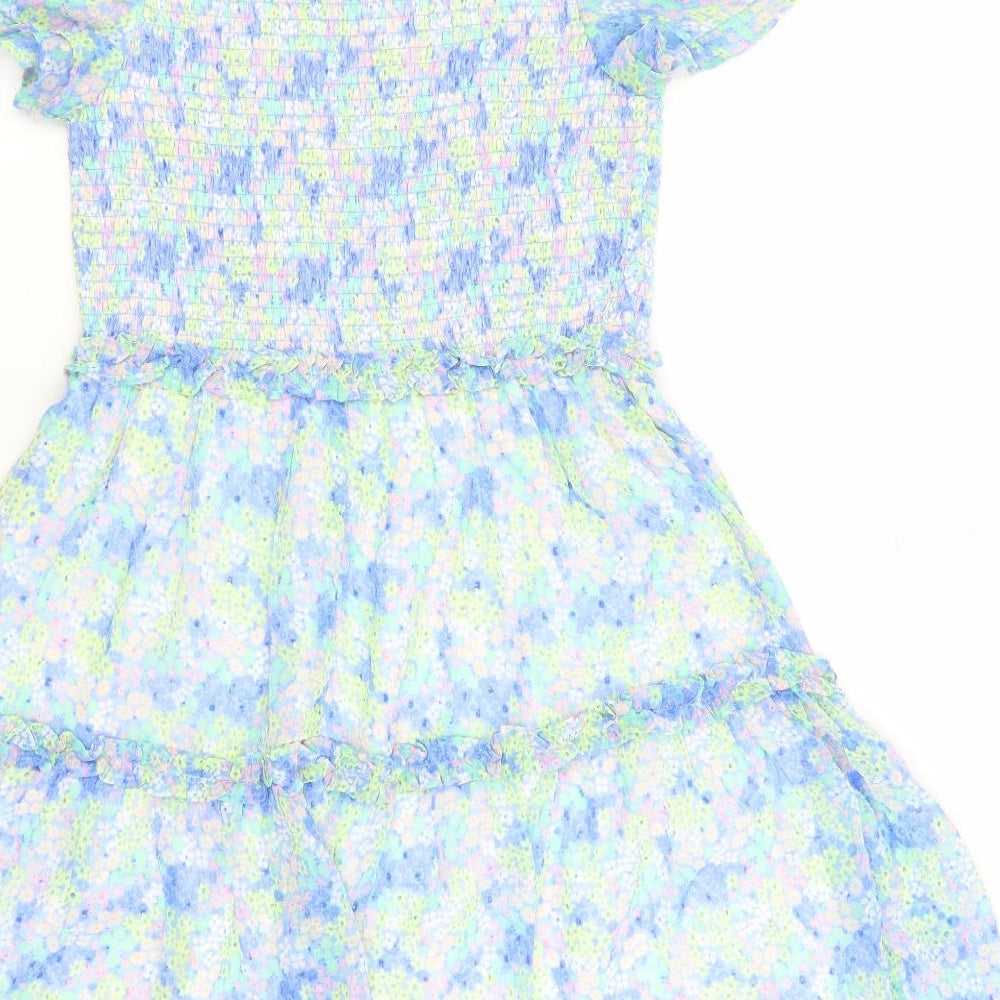 Marks and Spencer Girls Multicoloured Floral Polyester Trapeze & Swing Size 14-15 Years Boat Neck Pullover