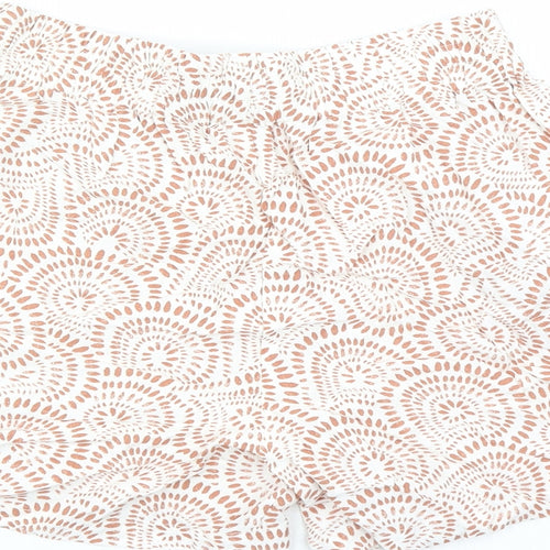 Burgs Womens Brown Geometric Polyester Mom Shorts Size 10 L4 in Regular - Elasticated Waist