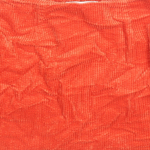 Rolla's Womens Orange Cotton Mini Skirt Size 6 Button