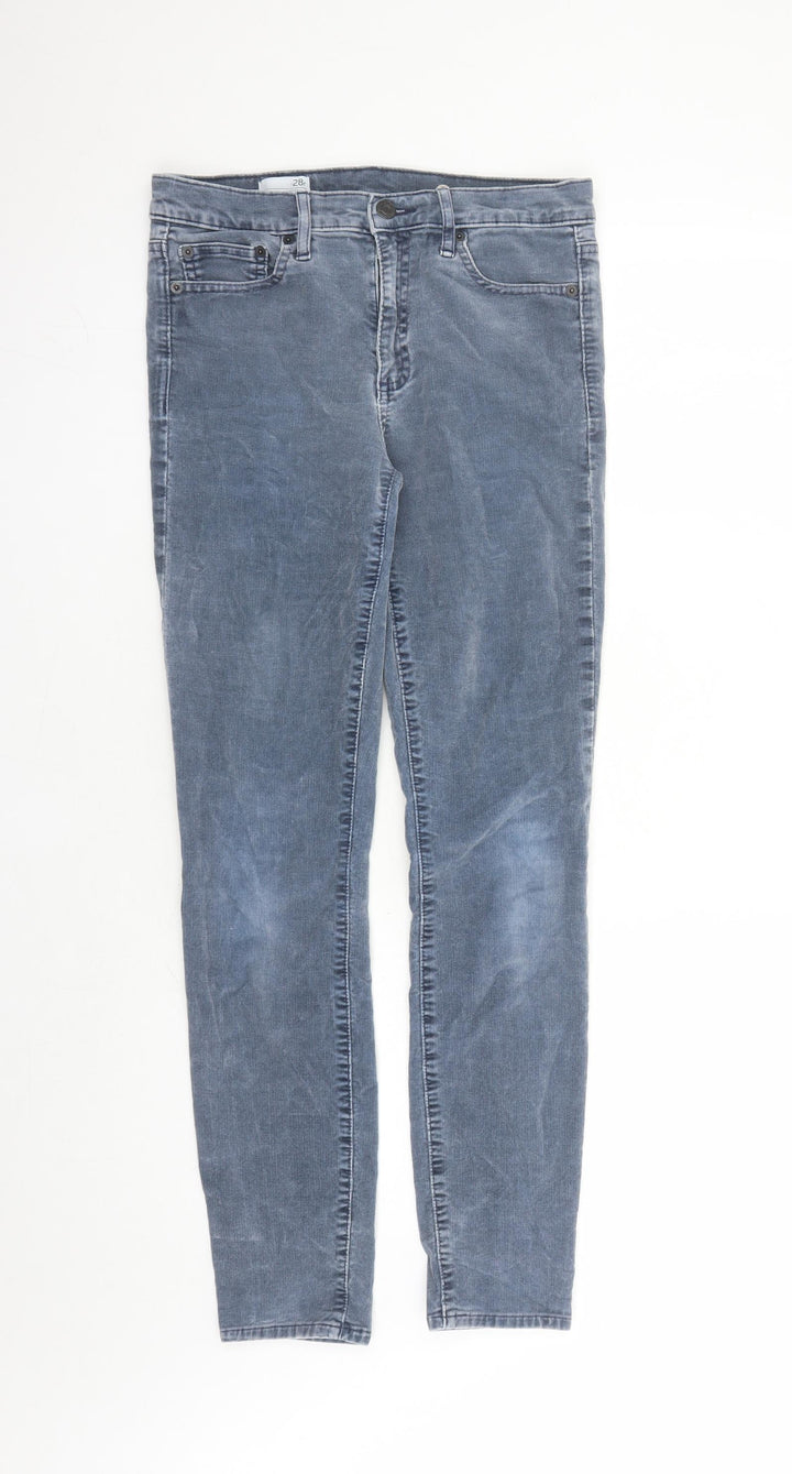 Gap Womens Blue Cotton Trousers Size 28 in L29 in Regular Zip