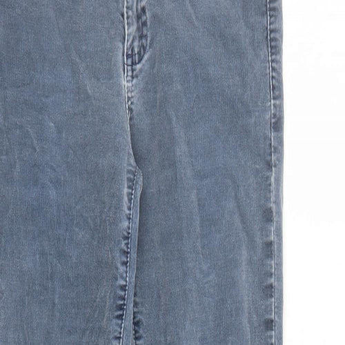 Gap Womens Blue Cotton Trousers Size 28 in L29 in Regular Zip