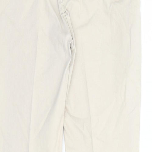 Per Una Womens Beige Cotton Bootcut Jeans Size 10 L27 in Regular Zip