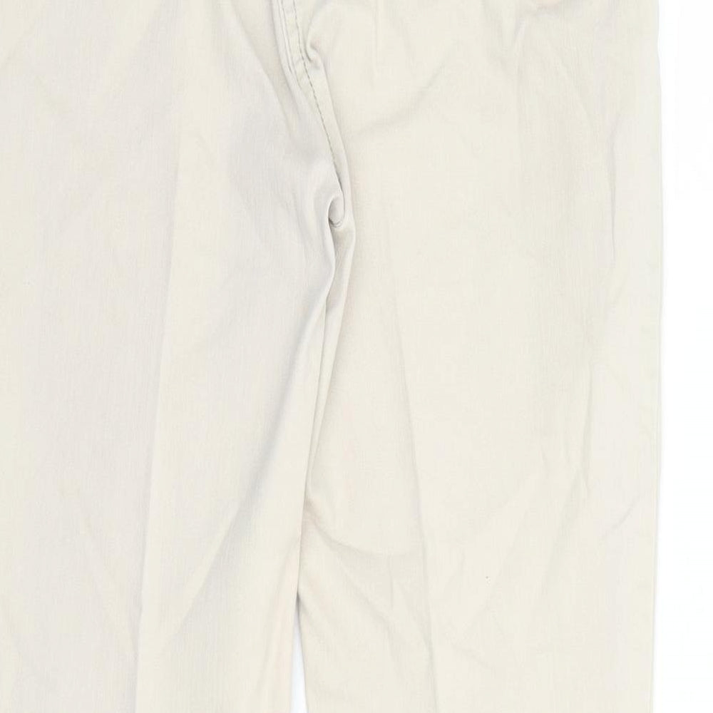 Per Una Womens Beige Cotton Bootcut Jeans Size 10 L27 in Regular Zip
