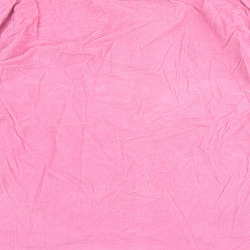 Cotton Traders Mens Pink Cotton Button-Up Size L Collared Button