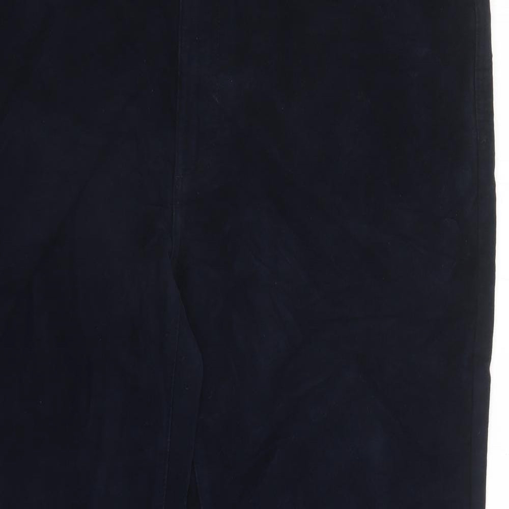 Marks and Spencer Mens Blue Cotton Trousers Size 44 in L31 in Regular Zip