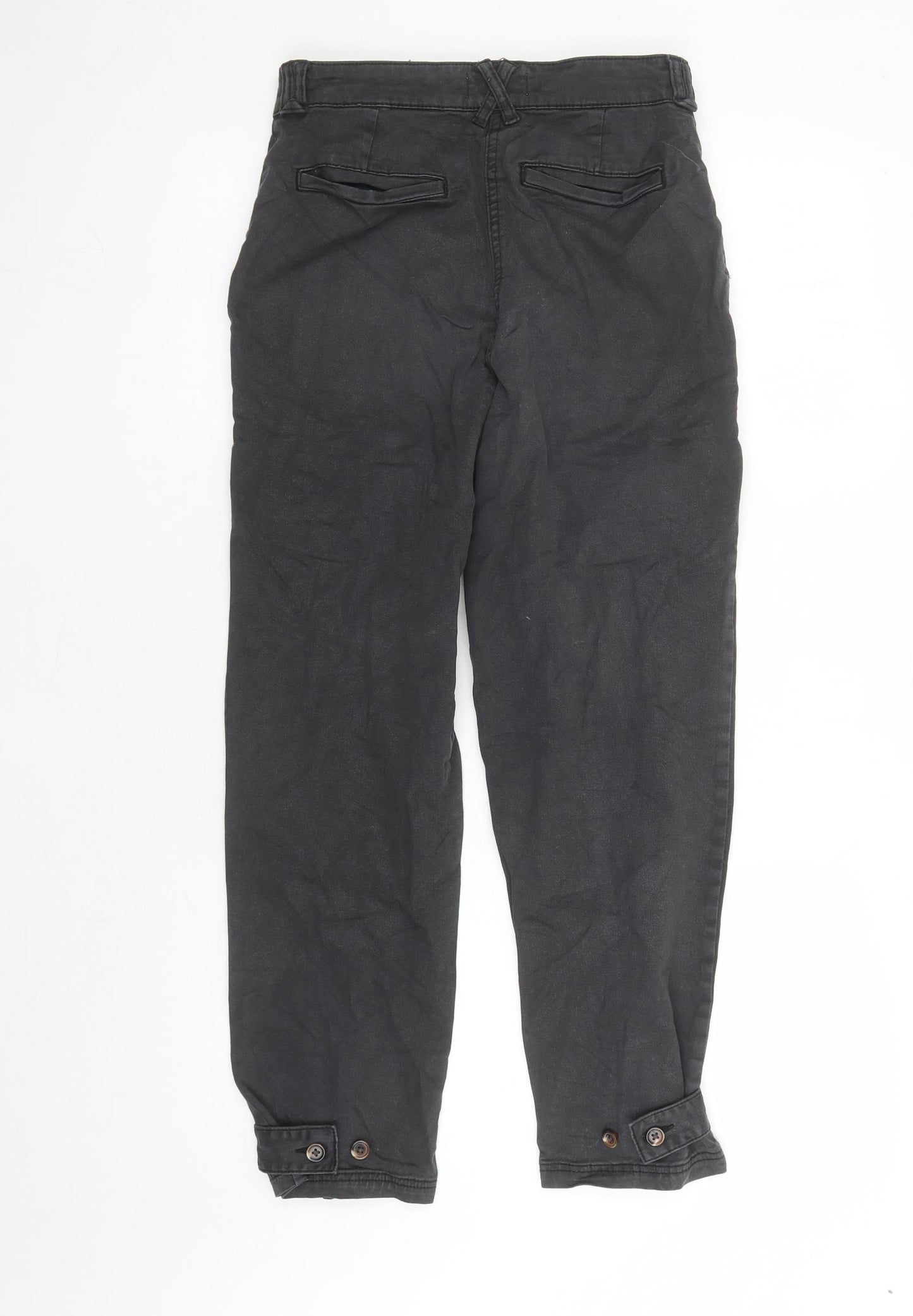 H&M Womens Black Cotton Straight Jeans Size 6 L26 in Regular Zip - Cargo