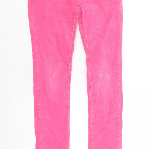 NEXT Girls Pink Cotton Carrot Trousers Size 11 Years L26 in Regular Zip