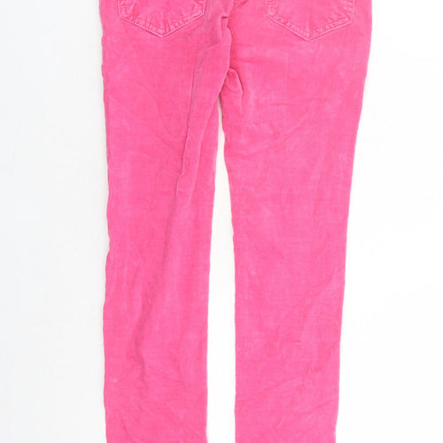 NEXT Girls Pink Cotton Carrot Trousers Size 11 Years L26 in Regular Zip