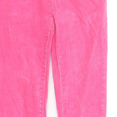 NEXT Girls Pink Cotton Carrot Trousers Size 11 Years L26 in Regular Zip