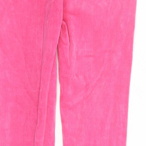 NEXT Girls Pink Cotton Carrot Trousers Size 11 Years L26 in Regular Zip