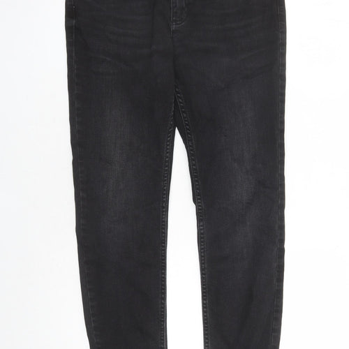 Marks and Spencer Womens Black Cotton Skinny Jeans Size 12 L27 in Regular Zip