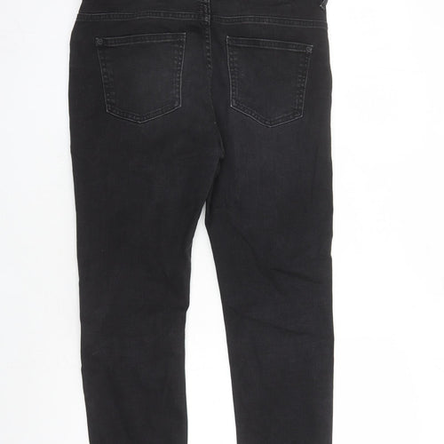 Marks and Spencer Womens Black Cotton Skinny Jeans Size 12 L27 in Regular Zip