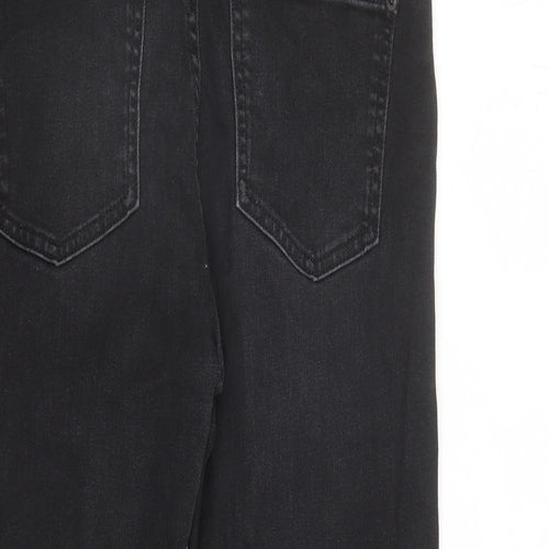 Marks and Spencer Womens Black Cotton Skinny Jeans Size 12 L27 in Regular Zip