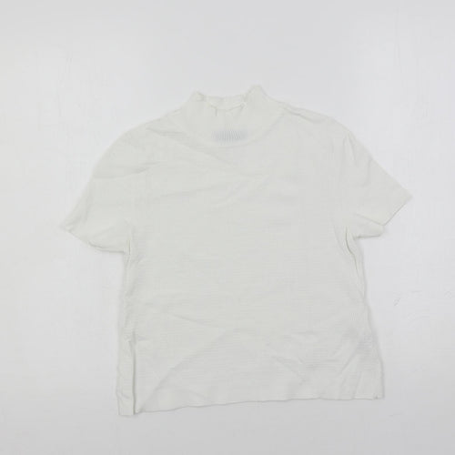 Autograph Womens White High Neck Viscose Pullover Jumper Size 8