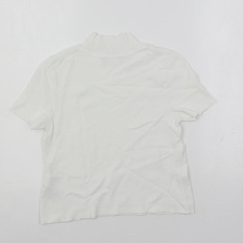 Autograph Womens White High Neck Viscose Pullover Jumper Size 8