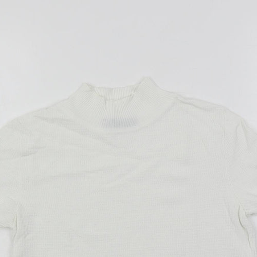 Autograph Womens White High Neck Viscose Pullover Jumper Size 8