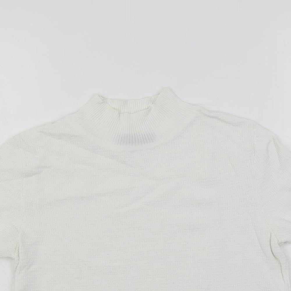 Autograph Womens White High Neck Viscose Pullover Jumper Size 8