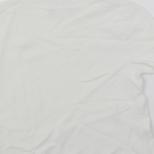 Autograph Womens White High Neck Viscose Pullover Jumper Size 8