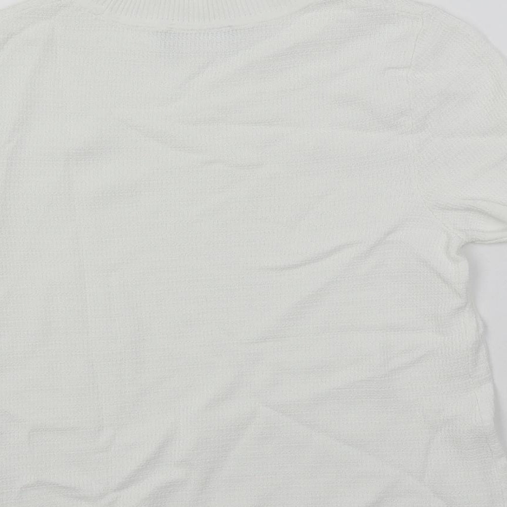 Autograph Womens White High Neck Viscose Pullover Jumper Size 8