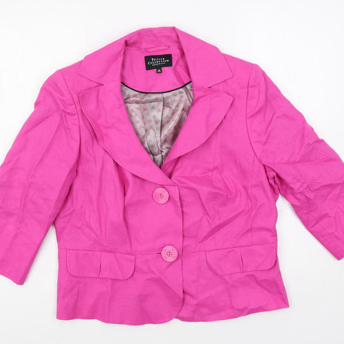 Debenhams Womens Pink Jacket Blazer Size 16 Button