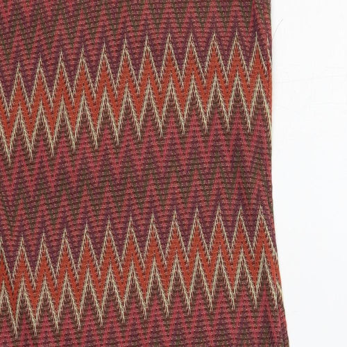 OZOC Womens Red Geometric Polyester Shift Size 10 V-Neck Pullover