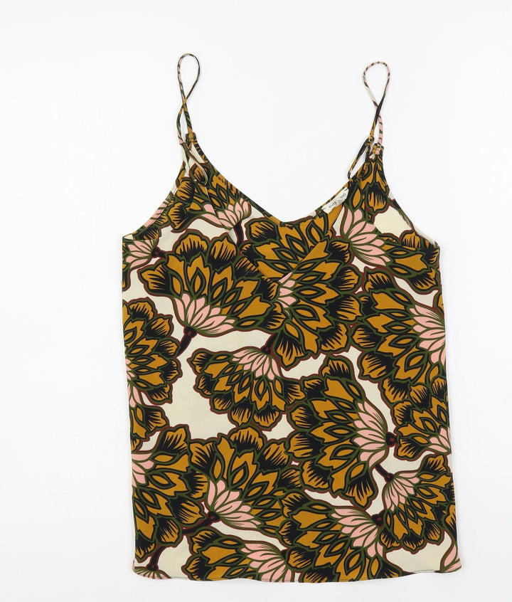 River Island Womens Multicoloured Floral Polyester Camisole Tank Size 6 V-Neck