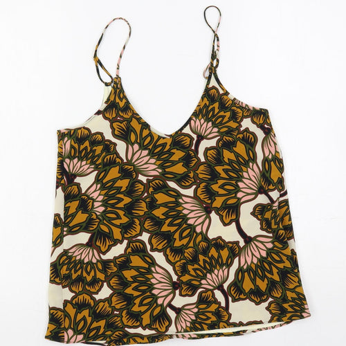 River Island Womens Multicoloured Floral Polyester Camisole Tank Size 6 V-Neck