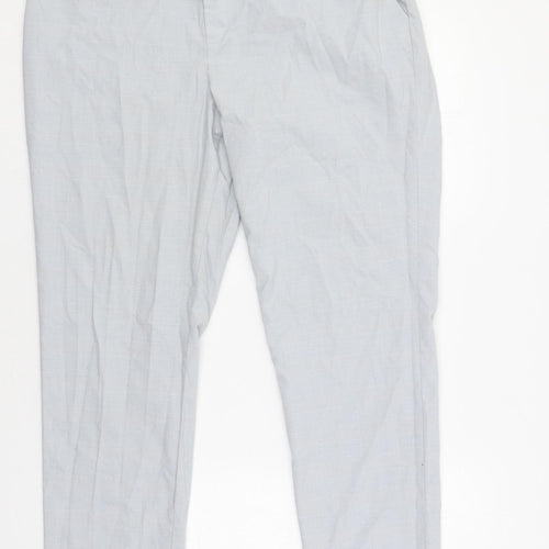 Uniqlo Womens Grey Plaid Polyester Chino Trousers Size 33 in L28 in Regular