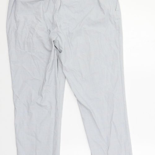 Uniqlo Womens Grey Plaid Polyester Chino Trousers Size 33 in L28 in Regular