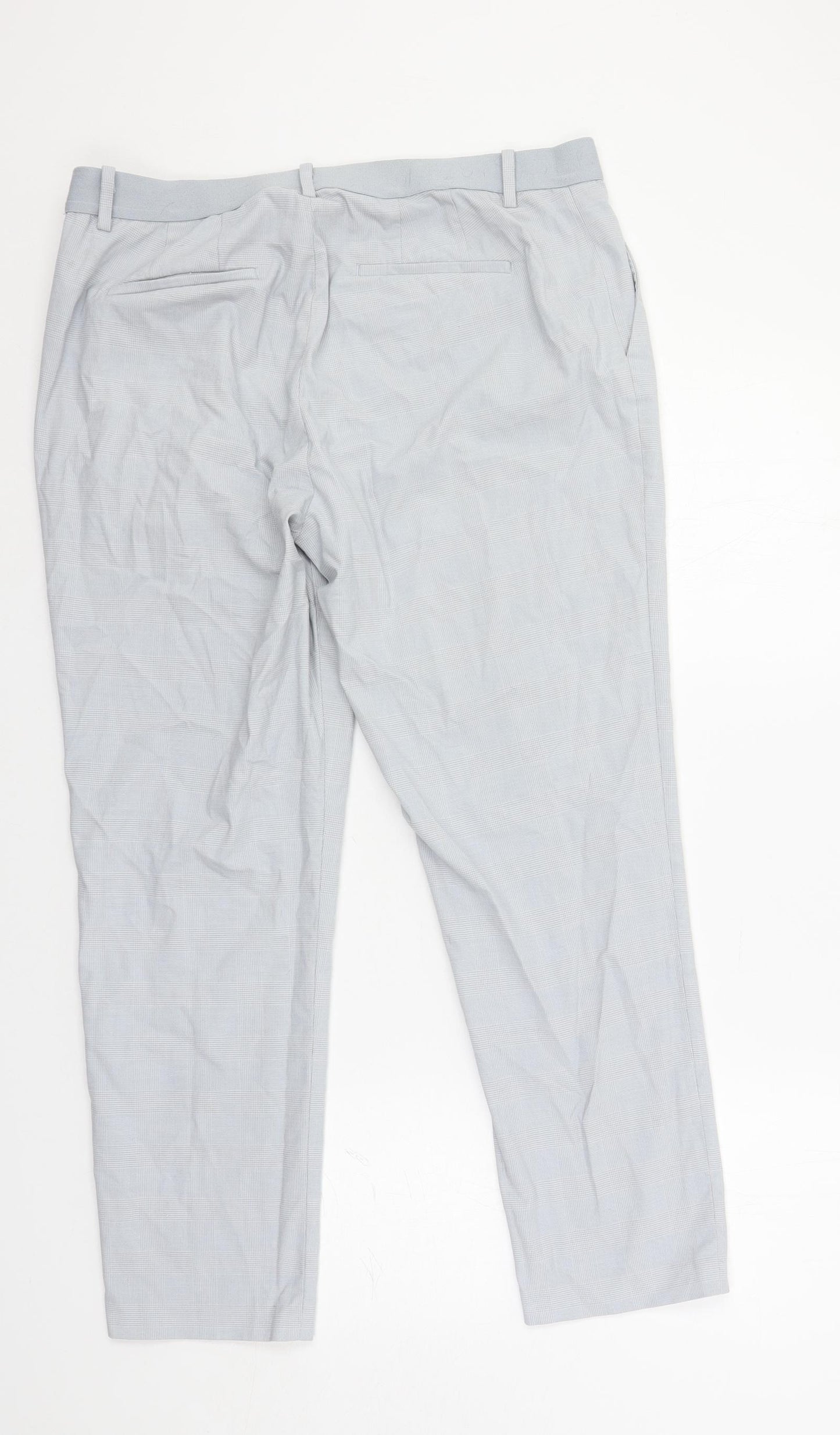 Uniqlo Womens Grey Plaid Polyester Chino Trousers Size 33 in L28 in Regular