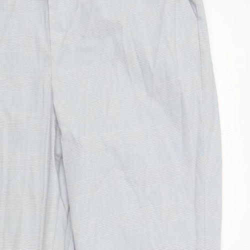 Uniqlo Womens Grey Plaid Polyester Chino Trousers Size 33 in L28 in Regular