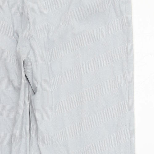 Uniqlo Womens Grey Plaid Polyester Chino Trousers Size 33 in L28 in Regular