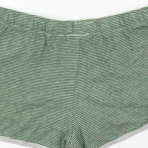 Harry Potter Womens Green Striped Cotton Sweat Shorts Size 10 L3 in Regular Drawstring - Elastic Waist