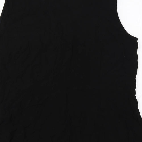 bonprix Womens Black Viscose Basic Button-Up Size 20 V-Neck