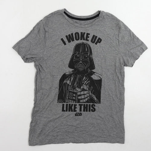 Star Wars Mens Grey Cotton T-Shirt Size S Crew Neck