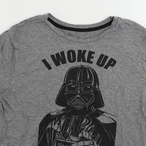 Star Wars Mens Grey Cotton T-Shirt Size S Crew Neck