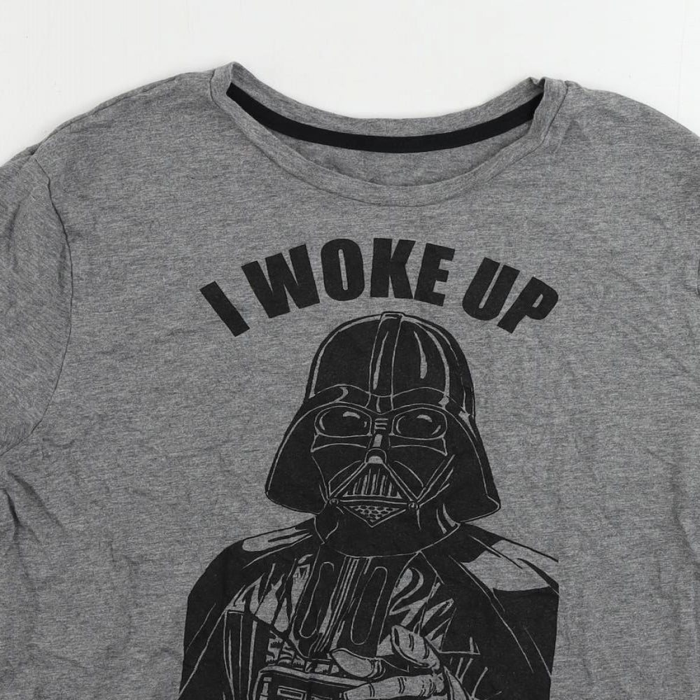 Star Wars Mens Grey Cotton T-Shirt Size S Crew Neck