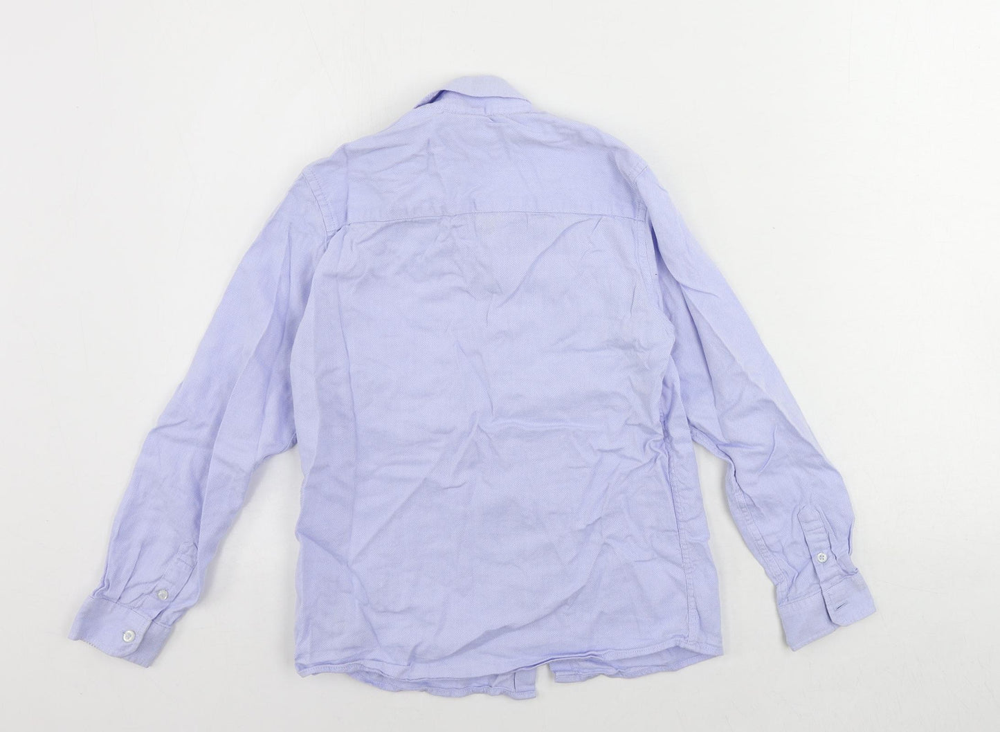 NEXT Boys Blue Cotton Basic Button-Up Size 10 Years Collared Button