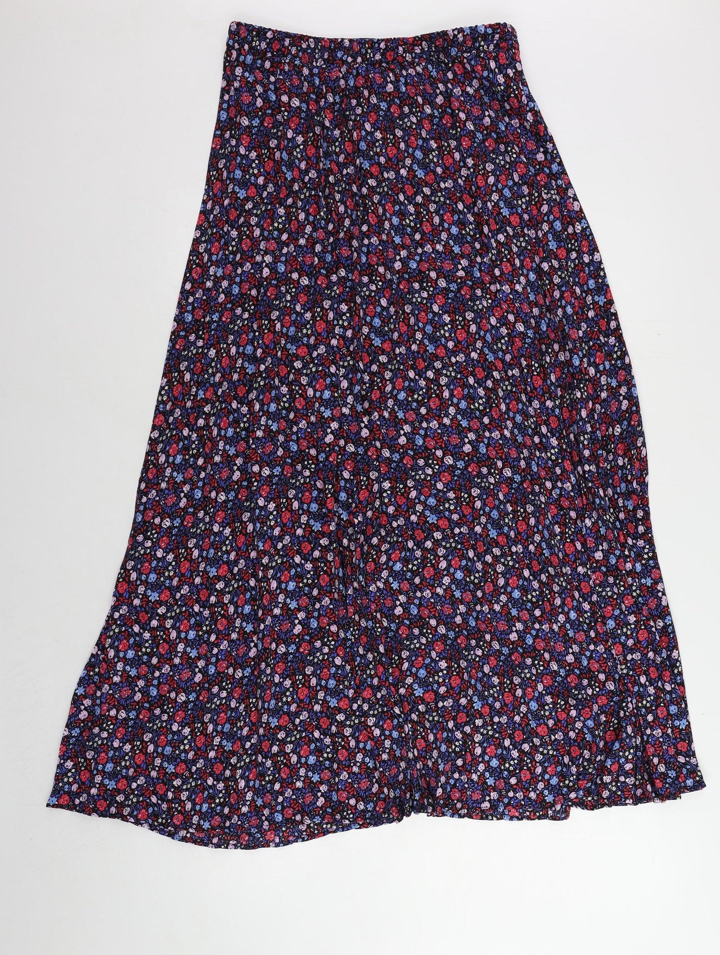 Only Womens Blue Floral Polyester Maxi Skirt Size 8 - Elastic waist