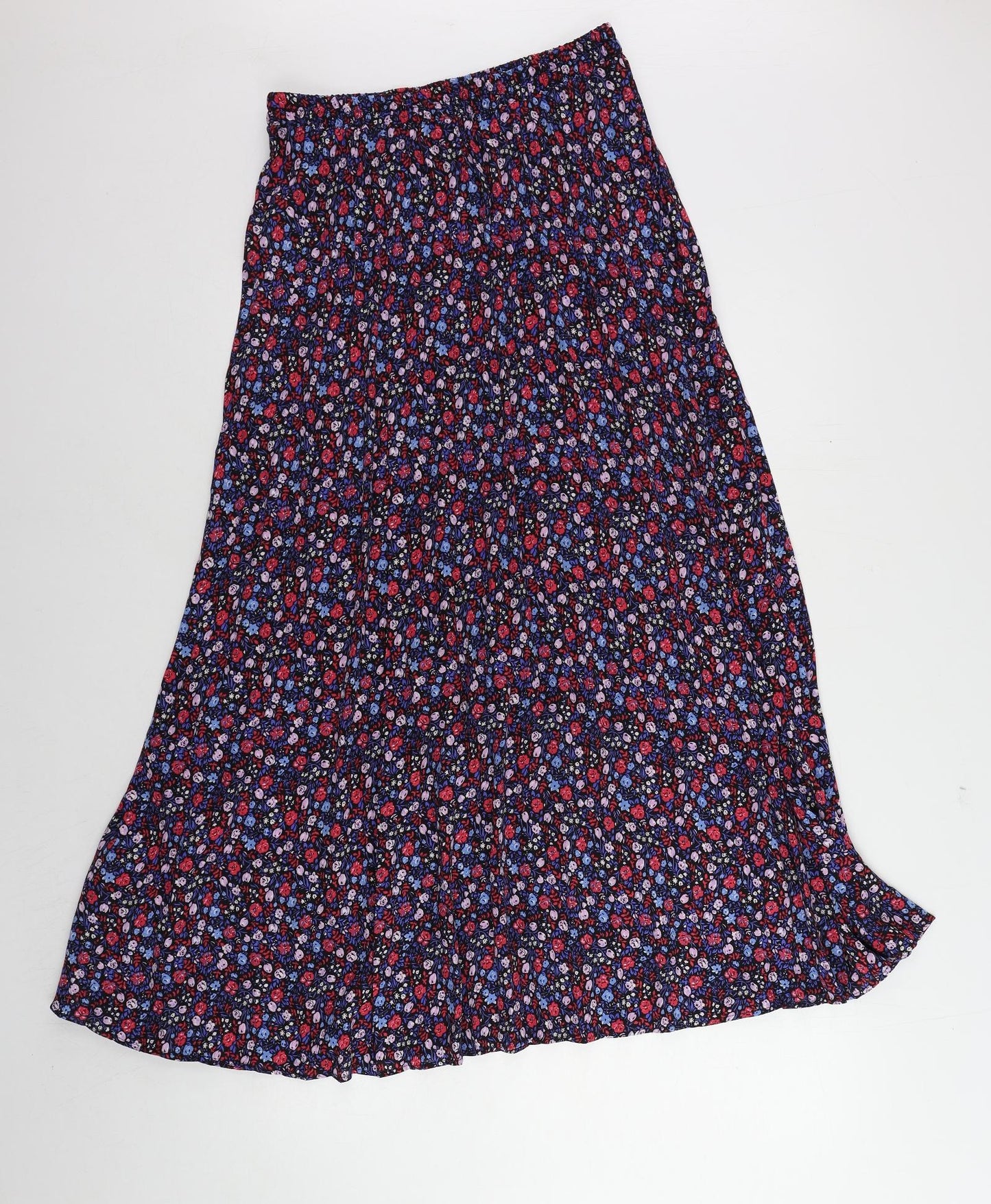 Only Womens Blue Floral Polyester Maxi Skirt Size 8 - Elastic waist