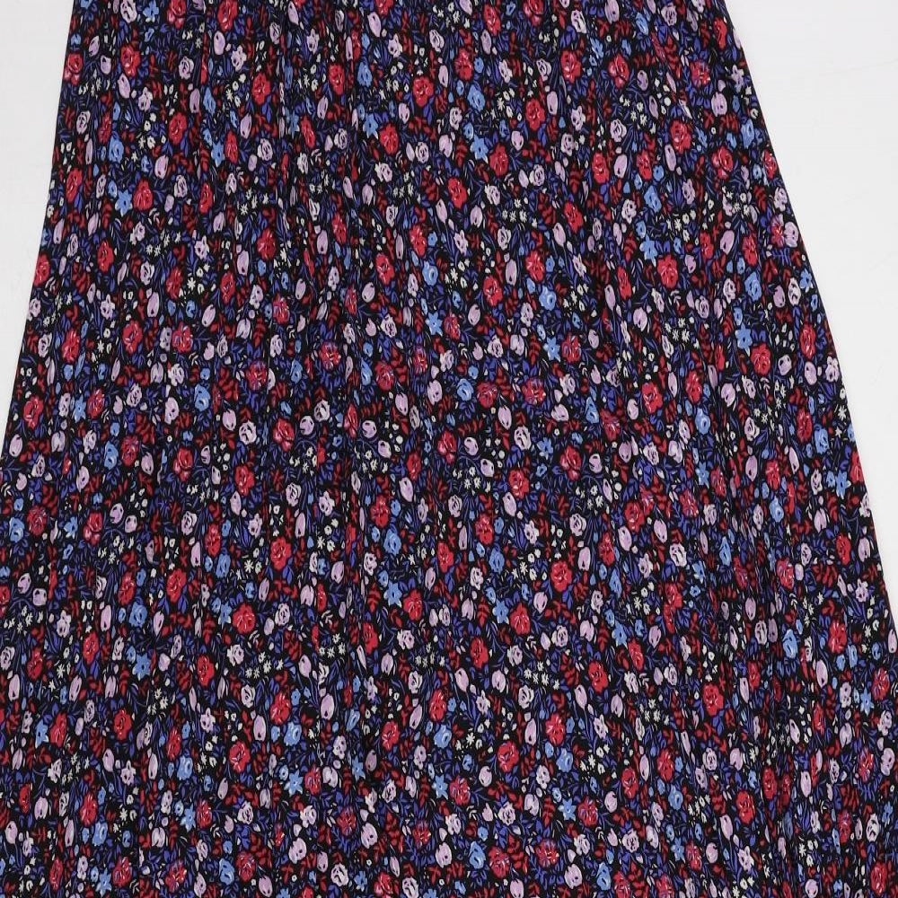 Only Womens Blue Floral Polyester Maxi Skirt Size 8 - Elastic waist
