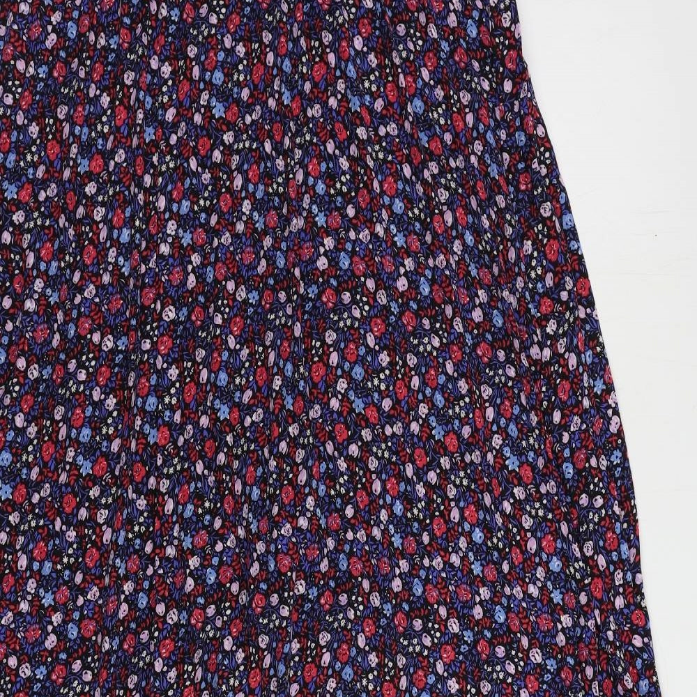 Only Womens Blue Floral Polyester Maxi Skirt Size 8 - Elastic waist