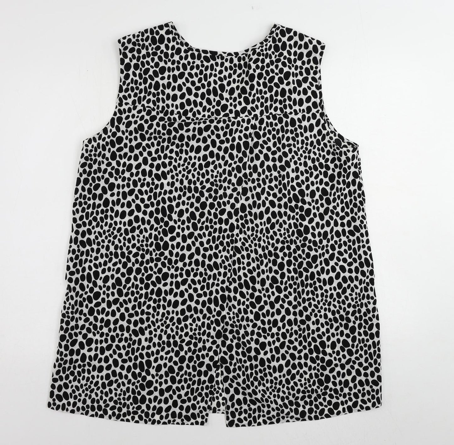 Autograph Womens Black Animal Print Polyester Basic Blouse Size 16 V-Neck
