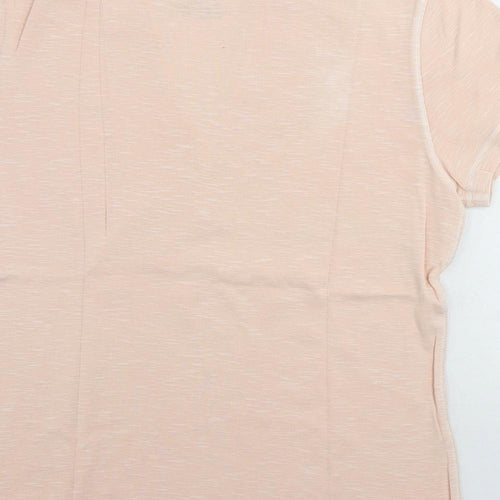 Eddie Bauer Womens Pink Cotton Basic T-Shirt Size M V-Neck