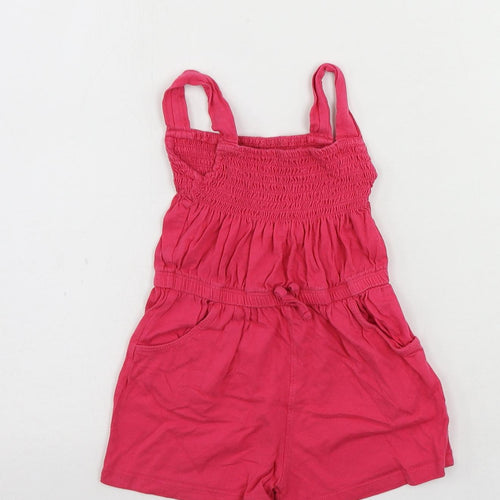 Blue Zoo Girls Pink Cotton Playsuit One-Piece Size 3-4 Years Pullover - Pockets